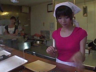 Akubi Yumemi & Hitomi Kanou in Akubi Yumemi and Hitomi Kanou are working in a restaurant - AviDolz